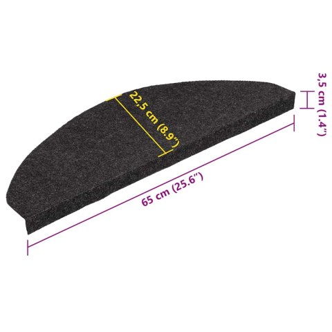 VidaXL Maty na schody samoprzylepne 20 szt. Czarne 65x22,5x3,5 cm