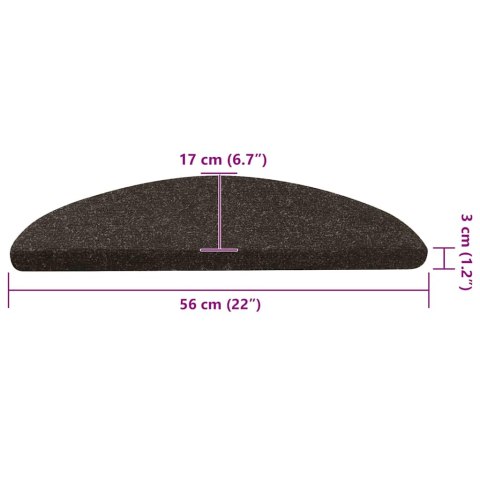 VidaXL Maty na schody samoprzylepne 30 szt. Antracyt 56x17x3 cm