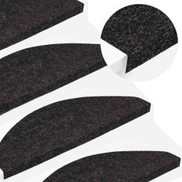 VidaXL Maty na schody samoprzylepne 30 szt. Antracyt 65x22,5x3,5 cm