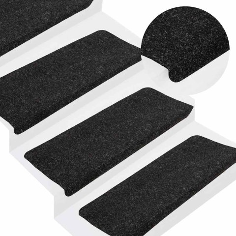 VidaXL Maty na schody samoprzylepne 30 szt. Antracyt 65x24,5x3,5 cm