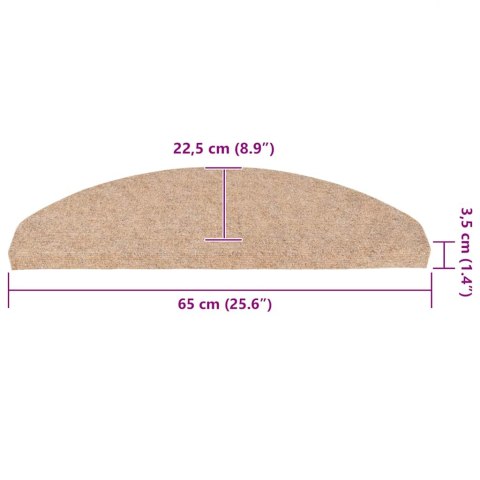 VidaXL Maty na schody samoprzylepne 30 szt. Beżowe 65x22,5x3,5 cm
