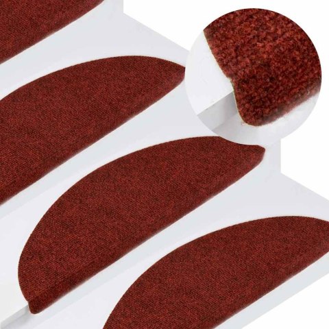 VidaXL Maty na schody samoprzylepne 30 szt. Czerwone 56x17x3 cm