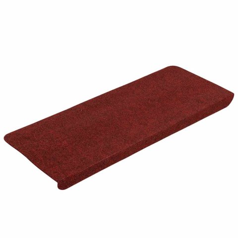 VidaXL Maty na schody samoprzylepne 30 szt. Czerwone 65x22,5x3,5 cm