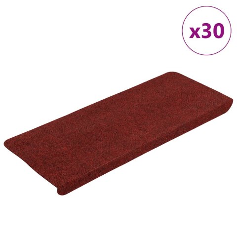 VidaXL Maty na schody samoprzylepne 30 szt. Czerwone 65x24,5x3,5 cm