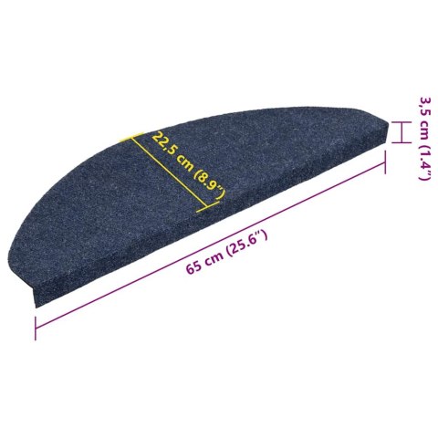 VidaXL Maty na schody samoprzylepne 30 szt. Niebieskie 65x22,5x3,5 cm