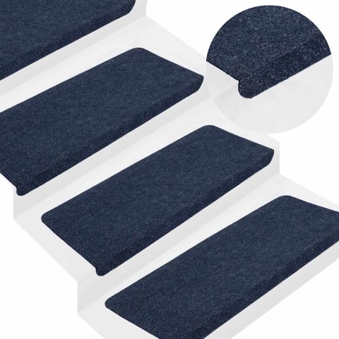 VidaXL Maty na schody samoprzylepne 30 szt. Niebieskie 65x24,5x3,5 cm