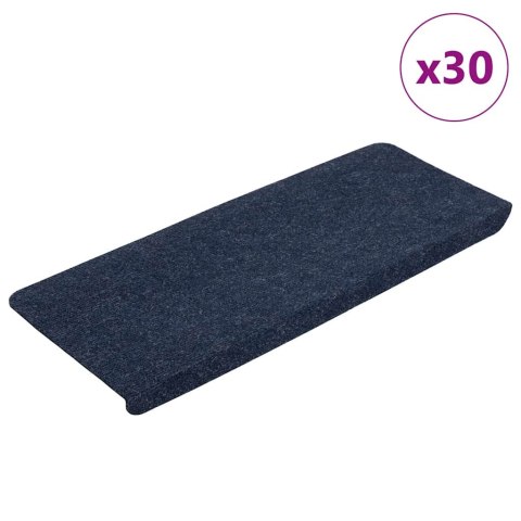 VidaXL Maty na schody samoprzylepne 30 szt. Niebieskie 65x24,5x3,5 cm