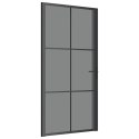 VidaXL Drzwi wewnętrzne, 102,5x201,5 cm, czarne, szkło ESG i aluminium