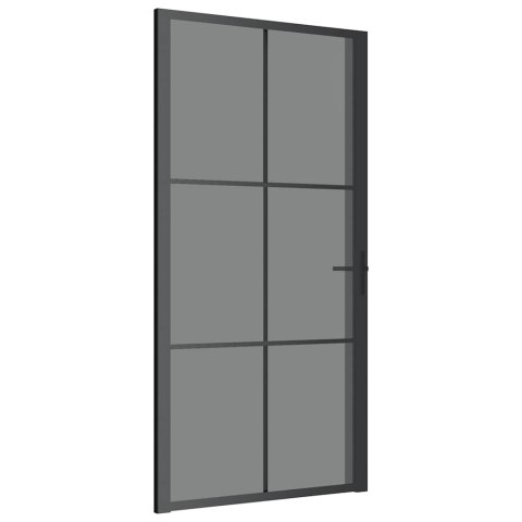 VidaXL Drzwi wewnętrzne, 102,5x201,5 cm, czarne, szkło ESG i aluminium