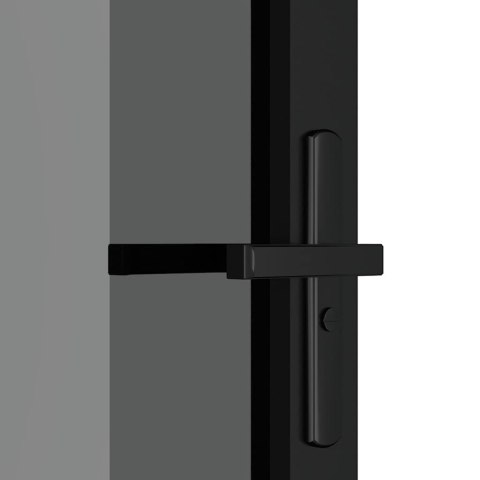 VidaXL Drzwi wewnętrzne, 102,5x201,5 cm, czarne, szkło ESG i aluminium