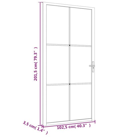 VidaXL Drzwi wewnętrzne, 102,5x201,5 cm, czarne, szkło ESG i aluminium