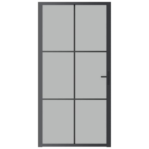 VidaXL Drzwi wewnętrzne, 102,5x201,5 cm, czarne, szkło i aluminium