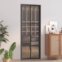 VidaXL Drzwi wewnętrzne, 76x201,5 cm, czarne, szkło ESG i aluminium
