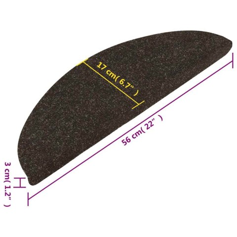 VidaXL Samoprzylepne nakładki na schody, 10 szt., antracyt, 56x17x3 cm
