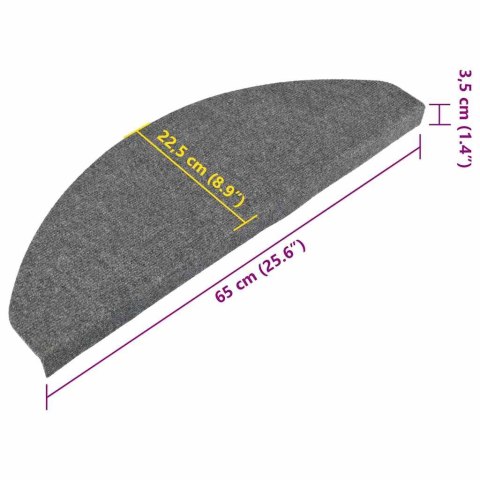 VidaXL Samoprzylepne nakładki na schody, 10 szt., szare, 65x22,5x3,5cm