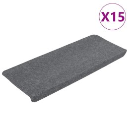 SAMOPRZYLEPNE NAKŁADKI NA SCHODY 15 SZT. 65X24,5X3,5CM SZARE