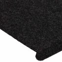 VidaXL Samoprzylepne nakładki na schody, 15szt., 65x24,5x3,5cm, czarne
