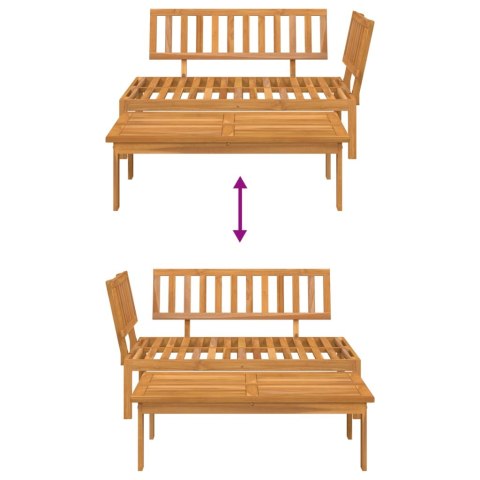 VidaXL Sofa ogrodowa i stolik z deseczek, lite drewno akacjowe