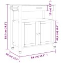 VidaXL Wózek kuchenny MONZA, 84x40x88,5 cm, lite drewno sosnowe