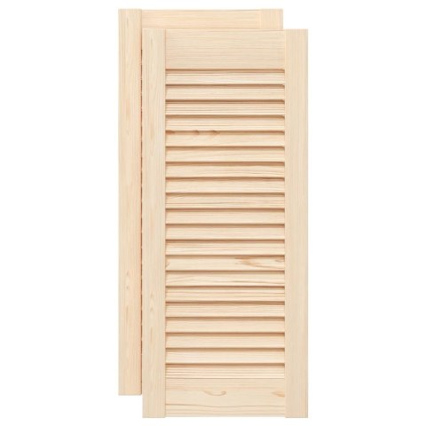 VidaXL Drzwi do szafek żaluzjowe 2 szt. 69x29,5 cm lite drewno sosnowe