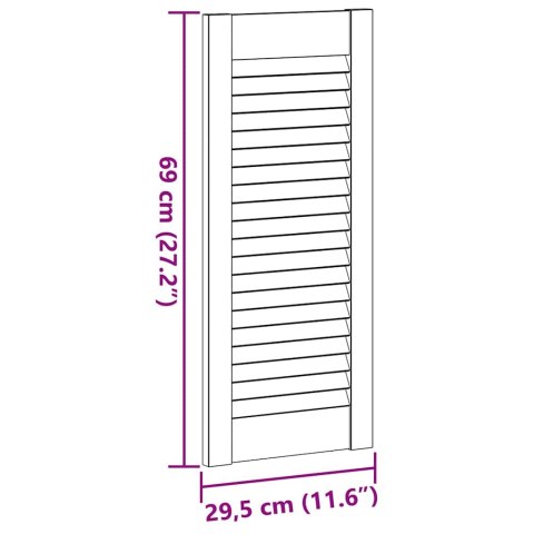 VidaXL Drzwi do szafek żaluzjowe 2 szt. 69x29,5 cm lite drewno sosnowe