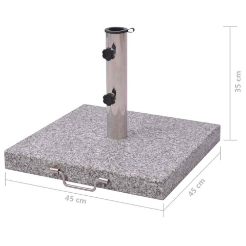 PODSTAWA BAZA DO PARASOLA STOJAK GRANITOWY STAL NIERDZEWNA SZARY 45 CM 29KG