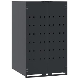 VidaXL Pojemnik na kółkach na pojedynczy pojemnik, antracyt, 69x79x117 cm, stal
