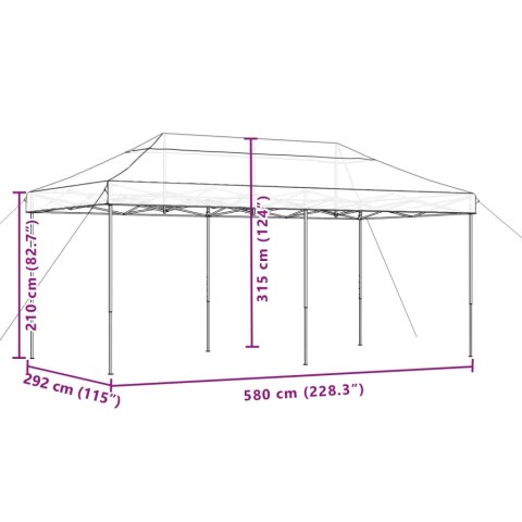 SKŁADANY NAMIOT IMPREZOWY TYPU POP-UP BEŻOWY 580X292X315CM
