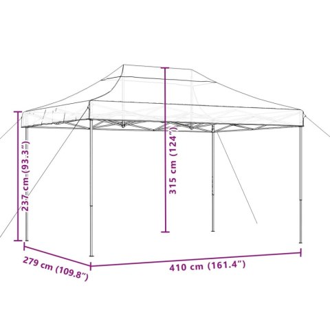 SKŁADANY NAMIOT IMPREZOWY TYPU POP-UP POMARAŃCZ 410X279X315CM