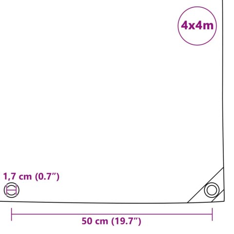 PLANDEKA PŁACHTA 650 G/M² 4X4M ZIELONA