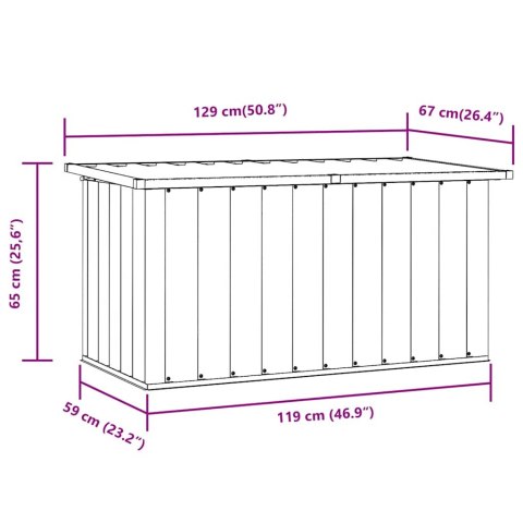 VidaXL Skrzynia ogrodowa zielona 129x67x65 cm