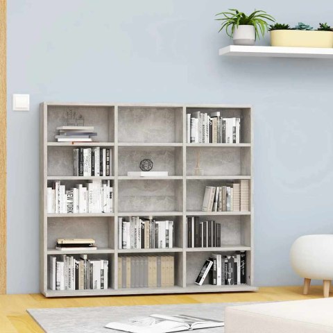 VidaXL Szafka na płyty CD, szarość betonu, 100 x 23 x 89,5 cm