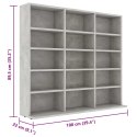 VidaXL Szafka na płyty CD, szarość betonu, 100 x 23 x 89,5 cm
