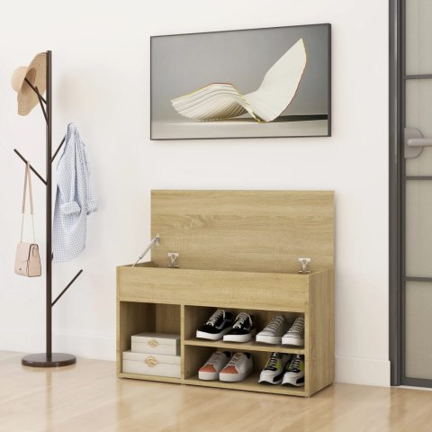 VidaXL Ławka z miejscem na buty, dąb sonoma, 80x30x45 cm