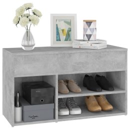 ŁAWKA Z MIEJSCEM NA BUTY SZAROŚĆ BETONU 80X30X45CM
