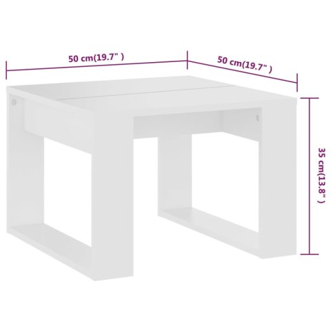 STOLIK BOCZNY BIAŁY 50X50X35CM MATERIAŁ DREWNOPOCHODNY