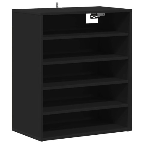 VidaXL Szafka na buty, czarna, 60x35x70 cm, materiał drewnopochodny