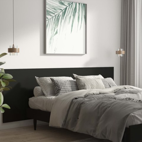 VidaXL Zagłówek łóżka, ścienny, czarny, 240x1,5x80 cm