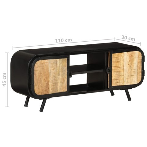 SZAFKA POD TELEWIZOR 110X30X45CM SUROWE DREWNO MANGO