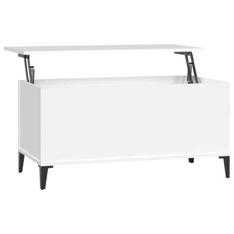 VidaXL Stolik kawowy, biały 90x44,5x45 cm, materiał drewnopochodny