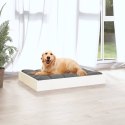 VidaXL Legowisko dla psa, białe, 71,5x54x9 cm, lite drewno sosnowe