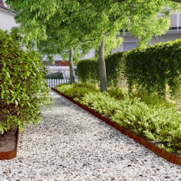 VidaXL Obrzeża trawnikowe, 10 szt., 10x103 cm, giętkie, stal Corten