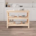 VidaXL Stolik roboczy, 110,5x50x80 cm, lite drewno sosnowe