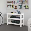 VidaXL Stolik roboczy, biały, 110,5x50x80 cm, lite drewno sosnowe