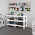 VidaXL Stolik roboczy, biały, 142,5x50x80 cm, lite drewno sosnowe