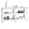 VidaXL Stolik roboczy, biały, 142,5x50x80 cm, lite drewno sosnowe
