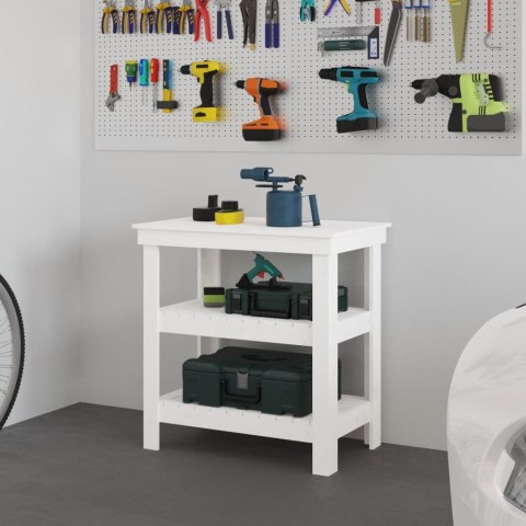 STOLIK ROBOCZY BIAŁY 78,5X50X80CM LITE DREWNO SOSNOWE