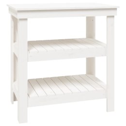 VidaXL Stolik roboczy, biały, 78,5x50x80 cm, lite drewno sosnowe