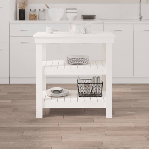 STOLIK ROBOCZY BIAŁY 78,5X50X80CM LITE DREWNO SOSNOWE