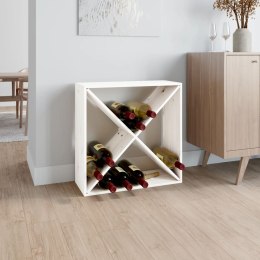 VidaXL Szafka na wino, biały, 62x25x62 cm, lite drewno sosnowe